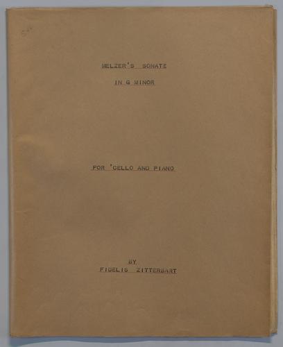 Meltzer's Sonate - Score,