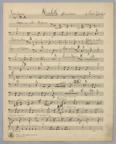 Macbeth - Parts: Timpani,