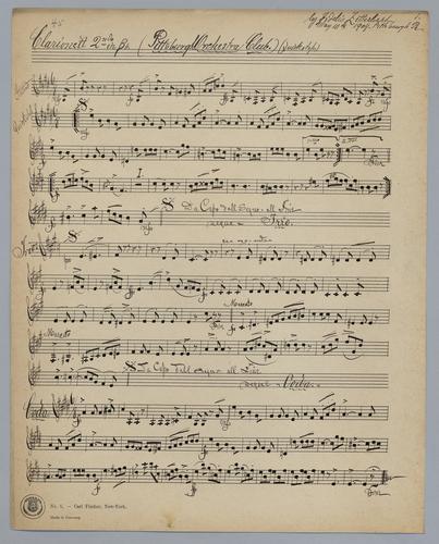 Pittsburgh Orchestra Club - Parts: Clarinet 2,