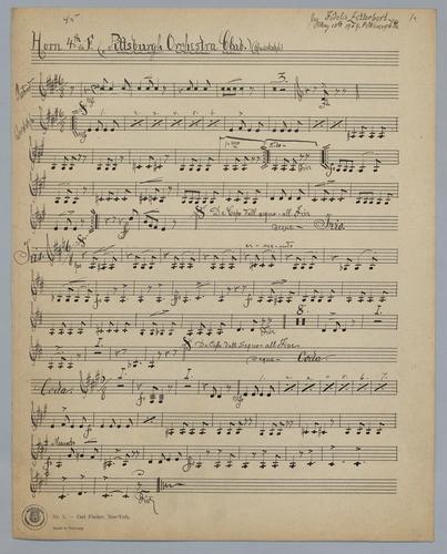 Pittsburgh Orchestra Club - Parts: Horn 4,