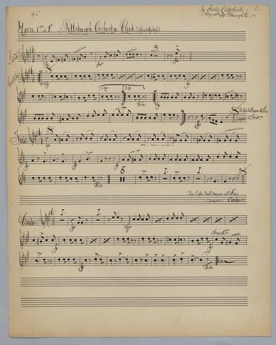 Pittsburgh Orchestra Club - Parts: Horn 1,