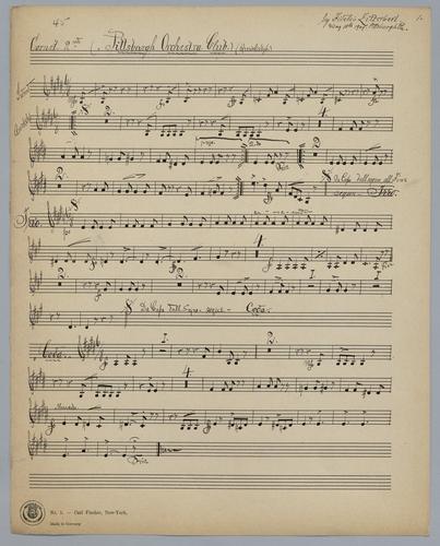 Pittsburgh Orchestra Club - Parts: Cornet 2,