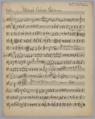 Pittsburgh Orchestra Club - Parts: Viola,