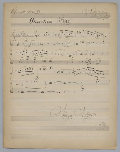 Ouverture : She - Parts: Clarinet 1,