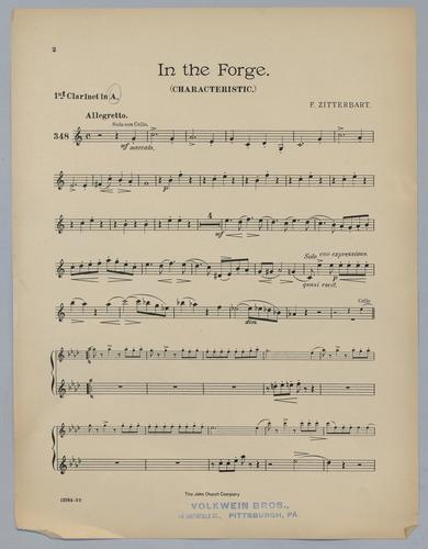 In the Forge - Parts: Clarinet 1 in A,