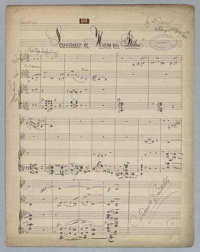 Souvenir de Hans von Bülow - Score