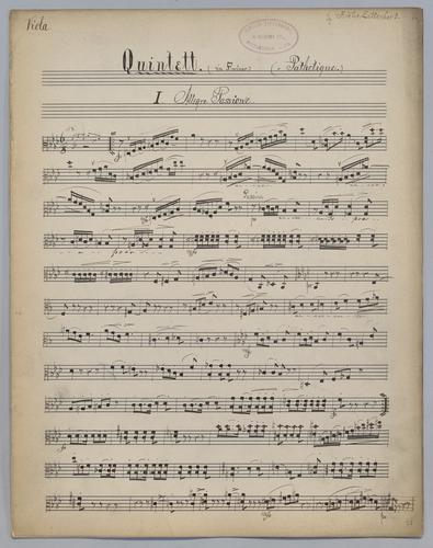 Quintett : in F Minor - Parts: Viola