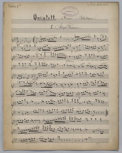 Quintett : in F Minor - Parts: Violin 1