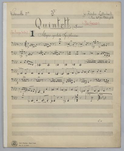 Quintett : [no.] 3 - Parts: Violoncello 2