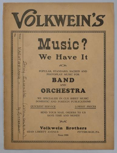 Nachtgesang : in B Dur - Score