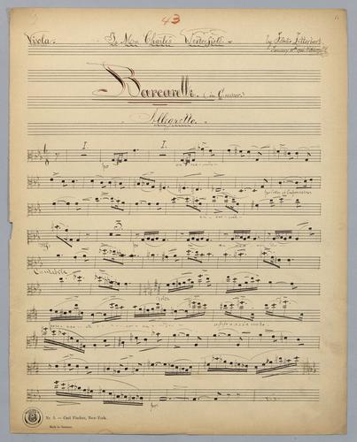 Barcarolle : [no.] 43 - Parts: Viola