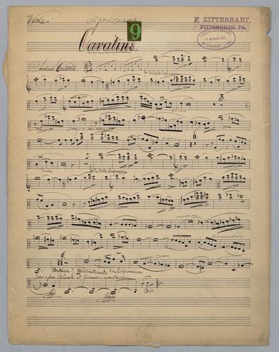 Cavatine : [no.] 9 - Parts: Viola