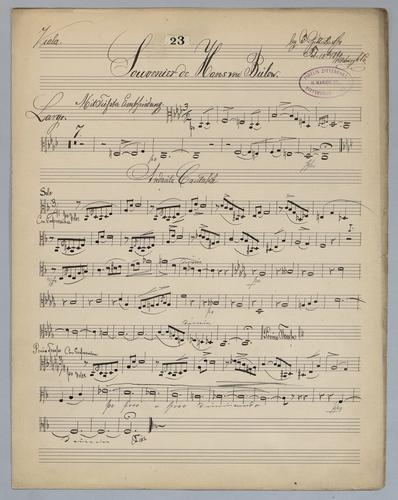 Souvenir de Hans von Bülow - Parts: Viola