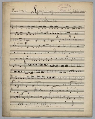 Symphony : in D Minor - Parts: Horn 2