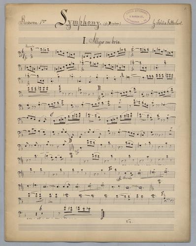 Symphony : in D Minor - Parts: Bassoon 1
