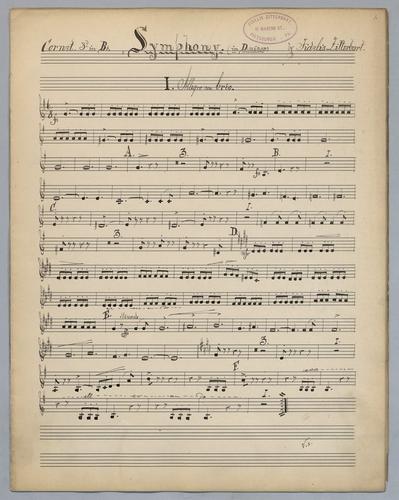 Symphony : in D Minor - Parts: Cornet 3