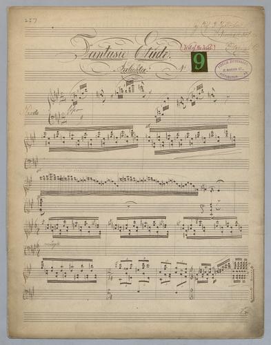 Fantasie Etude : No. 9 [i.e., 3] : Wild of the Wisp = Irrlichter : [for piano : in F# minor],