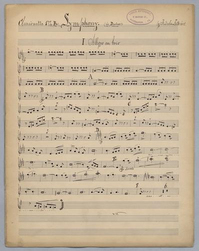 Symphony : in D Minor - Parts: Clarinet 1