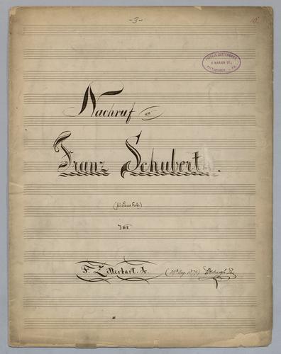 Nachruf an Franz Schubert : für Piano solo,