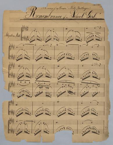 Remembrance of a School Girl : [for] Piano : [in F# major],
