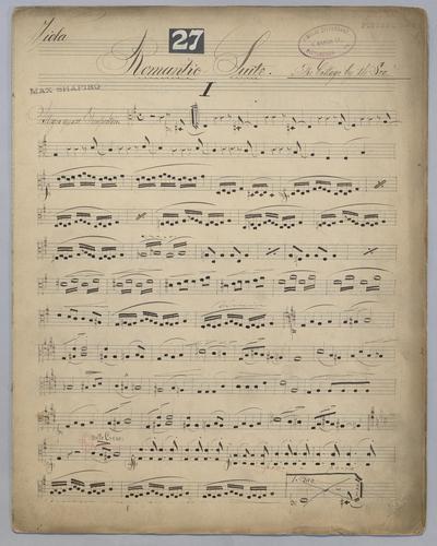 Romantic Suite - Parts: Viola