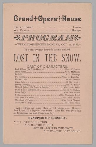 Theatre Program - Lost in the Snow