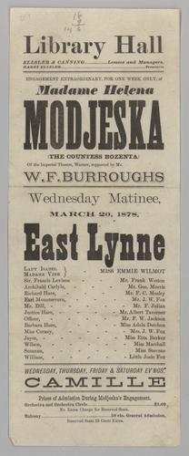 Theatre program - East Lynne