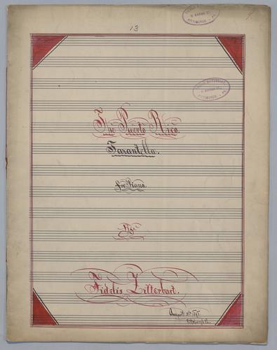 The Puerto Rico Tarantella : for Piano : [in Bb major],