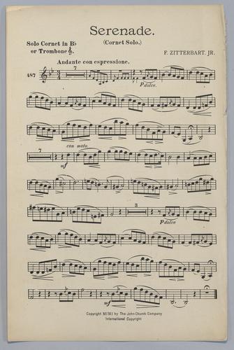 Serenade - Parts: Solo Cornet or Trombone