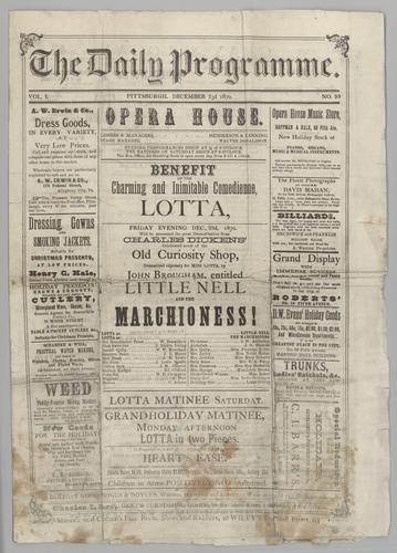 Theatre Program - Little Nell and the Marchioness! with Lotta Crabtree