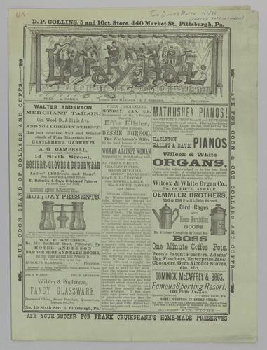 Theatre program - The Duke's Motto with Alexander Salvini and Violla Allen