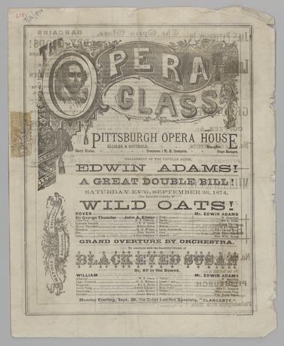 Theatre program - Wild Oats!; and Blackened Susan with Edwin Adams