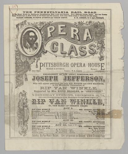 Theatre program - Rip Van Winkle, or, The Sleep of Twenty Years with Joseph Jefferson