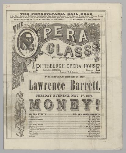 Theatre program - Money! with Lawrence Barrett