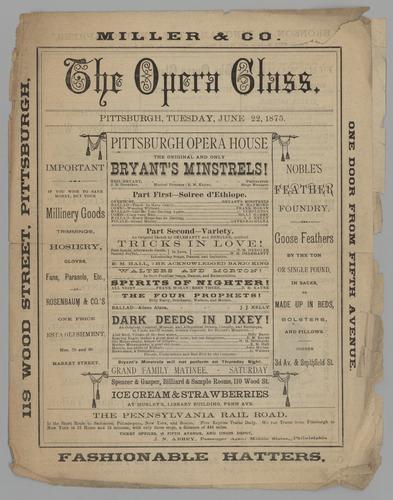 Burlesque program - Bryant's Minstrels in Soiree d'Ethiope! and Dark Deeds in Dixey!; Walters and Morton; etc.
