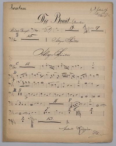 Ouverture : Die Braüt - Parts: Trombone
