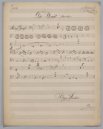 Ouverture : Die Braüt - Parts: Viola