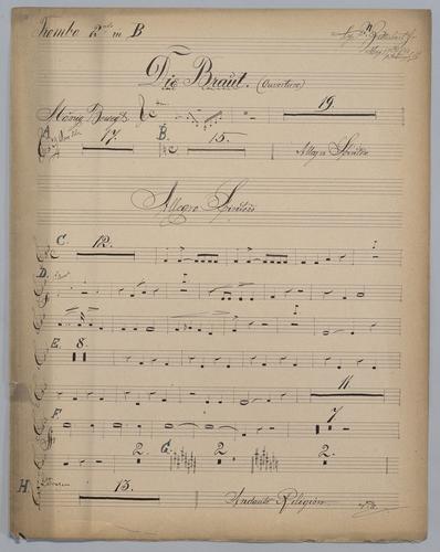 Ouverture : Die Braüt - Parts: Trumpet 2 in B