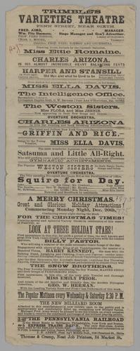 Vaudeville program - Miss Ettie Romaine; Squire for a Day; etc.