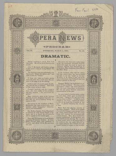 Theatre program - Frou-Frou! with Helena Modjeska
