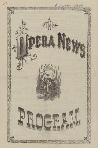 Opera program - The Emma Abbott Grand Opera Company in Olivette