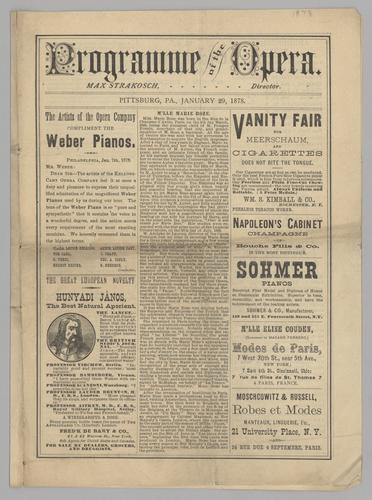 Opera Program - Mignon with C. L. Kellogg, Marie Roze, and A. L. Federico