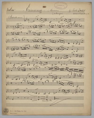 Erinerung : Morceau - Parts: Violin