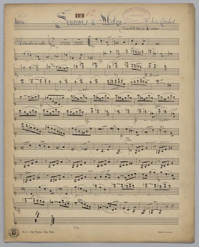 Souvenir de Melzer - Parts: Violin