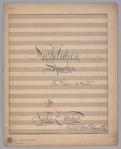 Nickolodeon Sparks : for Piano, 4 Hands : [in C major],