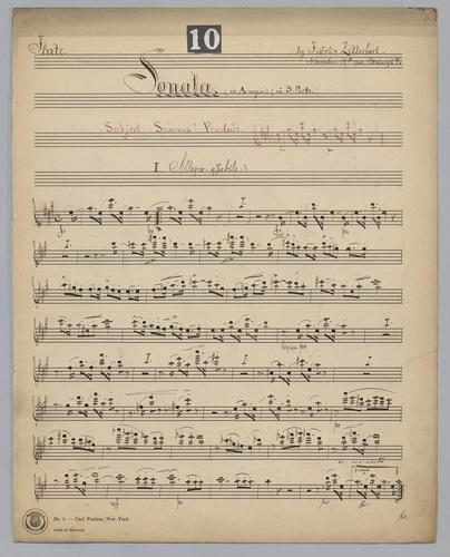 3d Sonata : in A Major - Parts: Flute