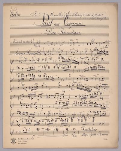 Paul and Virgina : Duo Romantique - Parts: Violin 1