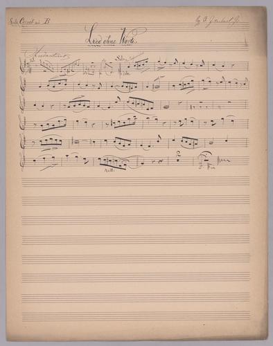 Lied ohne Worte - Parts: Solo Cornet in B