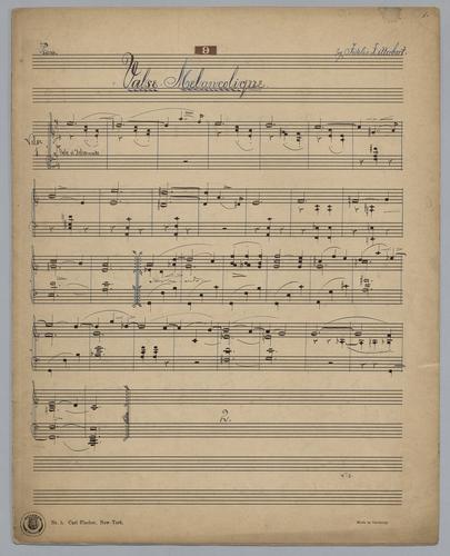 Valse Melancolique : [for] Piano,