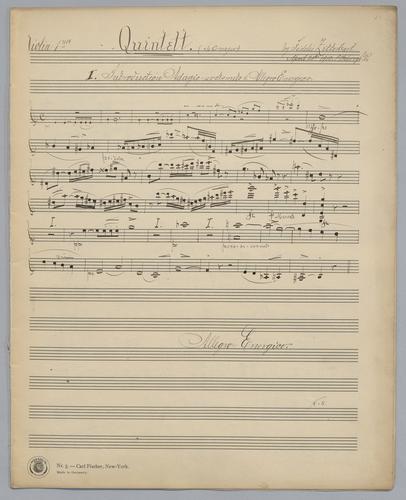 Quintett : in C Major - Parts: Violin 1